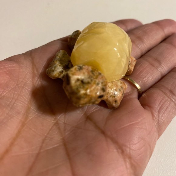 Polished Yellow Stone Turtle Figurine - Picture 6 of 7